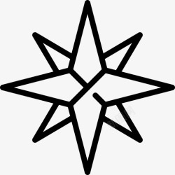 北极星标志北极星圣诞系列工艺品直线型图标高清图片