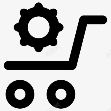 购物车大胆的搜索引擎优化和营销大纲2大胆的圆形图标图标