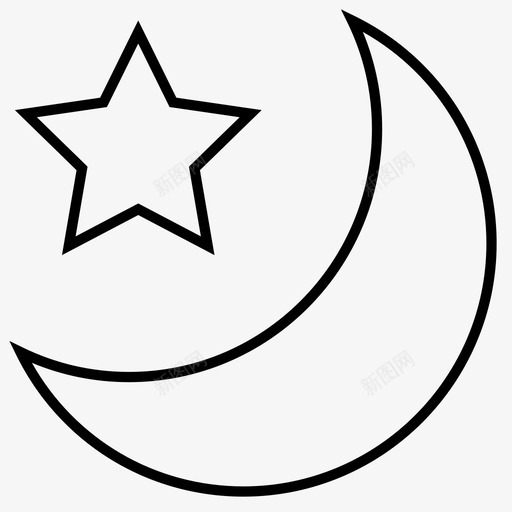 月亮星夜晚睡眠图标svg_新图网 https://ixintu.com 夜晚 天气 月亮星 睡眠