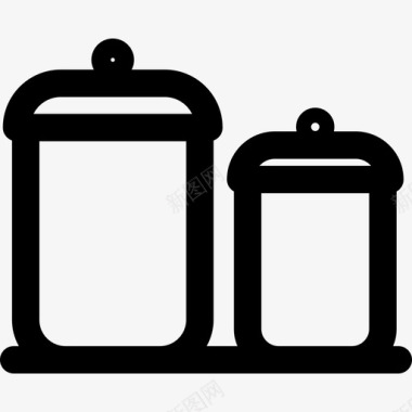 罐子厨房用品直系的图标图标
