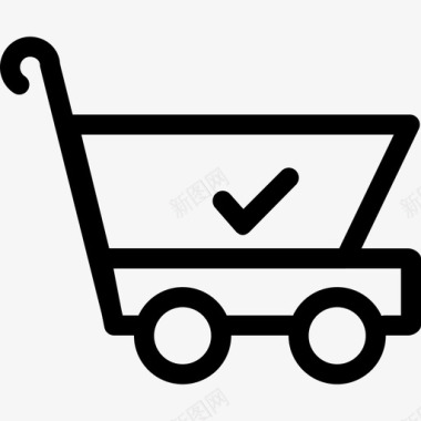 购物车购物和电子商务收集线性图标图标