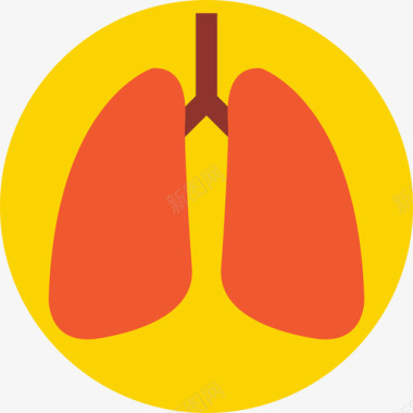 肺医疗元素包扁平图标图标