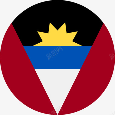 安提瓜和巴布达国旗圆形图标图标