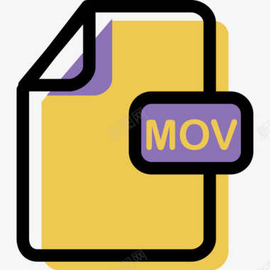 Mov颜色文件类型和内容资源图标图标