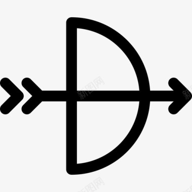 箭和弓运动装备直线型图标图标