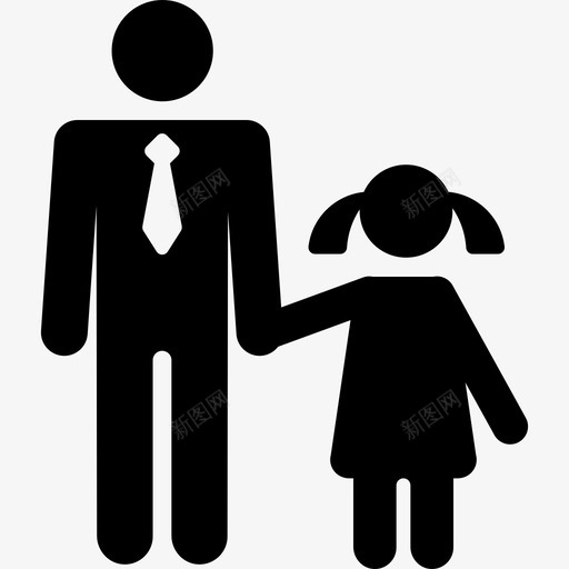 父亲和女儿家庭类型填充图标svg_新图网 https://ixintu.com 填充 家庭类型 父亲和女儿