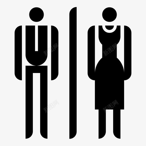 男女通用卫生间男士女士图标svg_新图网 https://ixintu.com 女士 标牌 男士 男女通用卫生间