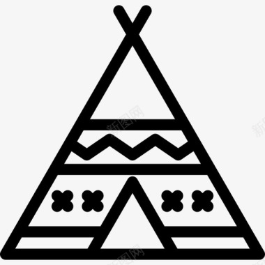美洲土著维格瓦姆美洲土著信号线状图标图标