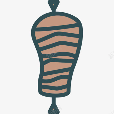 烤肉串厨房4线性颜色图标图标