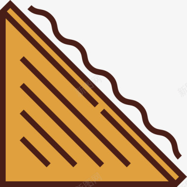 三明治食物6原色图标图标