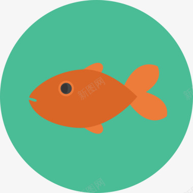 鱼水肺潜水圆形平面图标图标