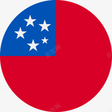 萨摩亚国旗圆形图标图标