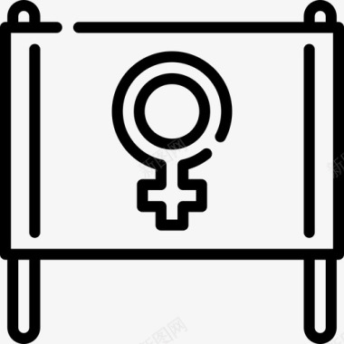 横幅妇女节元素线性图标图标