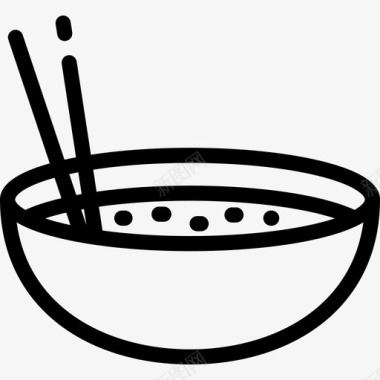 大米食品和餐厅直系图标图标