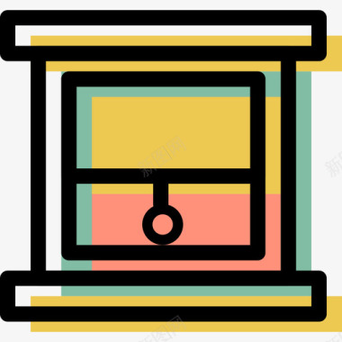 窗户家具套件颜色图标图标