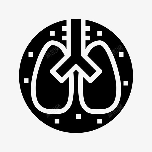 肺解剖学医学图标svg_新图网 https://ixintu.com 医学 医用黑色 器官 肺 解剖学 黑肺
