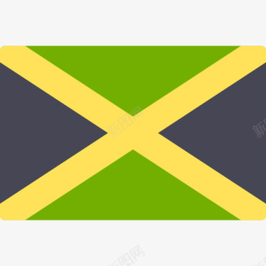 牙买加国际国旗长方形图标图标