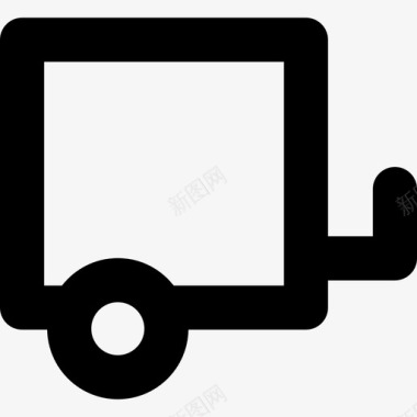 拖车运输运输和手动线性图标图标