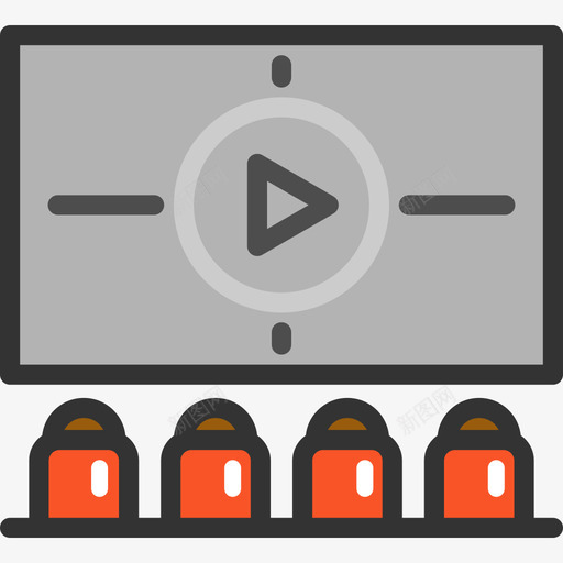 电影电影元素3线性色彩图标svg_新图网 https://ixintu.com 电影 电影元素3 线性色彩