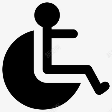 轮椅固体医疗元素2填充物图标图标