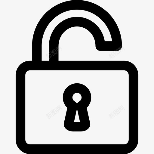 开门锁计算机安全线性图标svg_新图网 https://ixintu.com 开门锁 线性 计算机安全