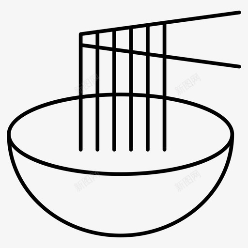 面条碗筷子图标svg_新图网 https://ixintu.com 碗 筷子 面条 食物轮廓图标