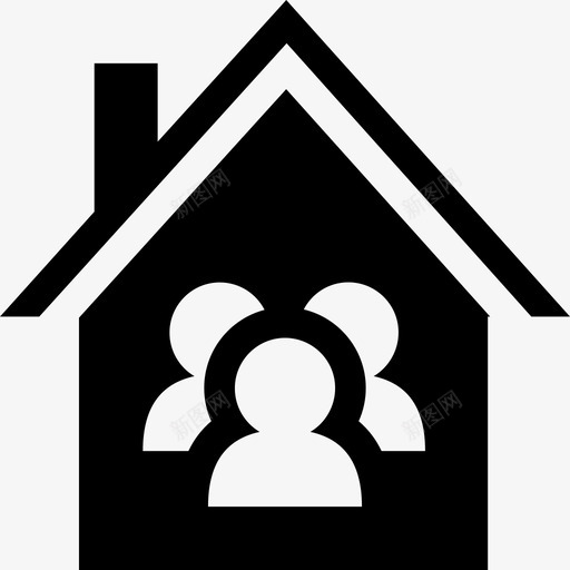家庭住宅建筑物财产保护图标svg_新图网 https://ixintu.com 家庭住宅 建筑物 财产保护