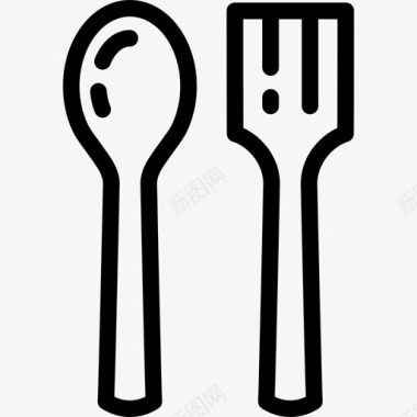 餐具食品和餐厅直系图标图标