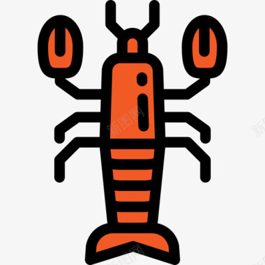 甲壳类动物过敏性食物颜色线状颜色图标图标