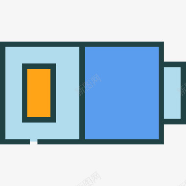 电池电子6线性颜色图标图标