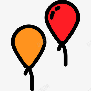 气球假日6线性颜色图标图标