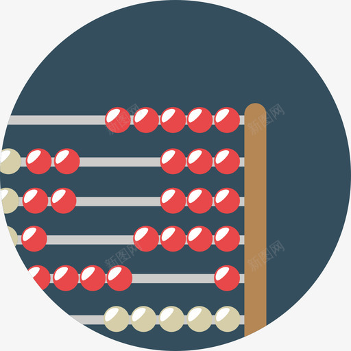 算盘教育与科学圆扁图标svg_新图网 https://ixintu.com 圆扁 教育与科学 算盘