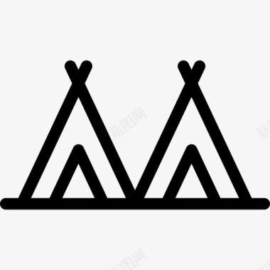 印第安人营地美国部落的象征图标图标