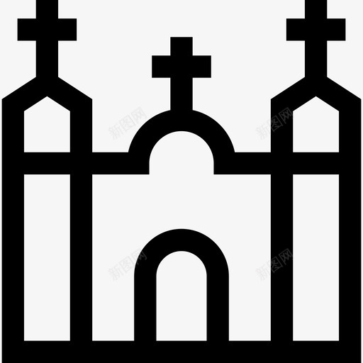 教堂墨西哥元素直线图标svg_新图网 https://ixintu.com 墨西哥元素 教堂 直线