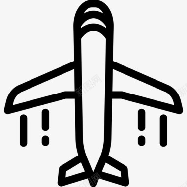 飞机机场大包装线性线性图标图标