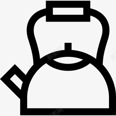 水壶咖啡店6直线型图标图标