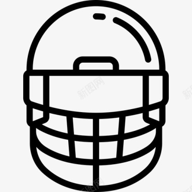 美式足球头盔运动型美式足球直线型图标图标