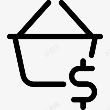购物篮电子商务套装直线型图标图标