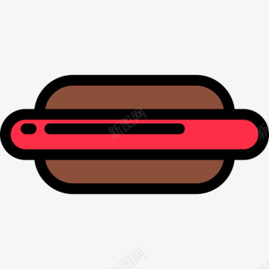 热狗野餐和烧烤颜色线性颜色图标图标