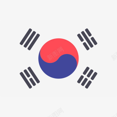 韩国国际国旗长方形图标图标