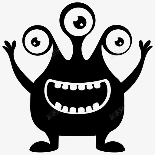 外星怪物卡通人物怪物生物图标svg_新图网 https://ixintu.com 三眼怪物 僵尸怪物 卡通人物 可爱有趣的怪物角色 外星怪物 怪物生物