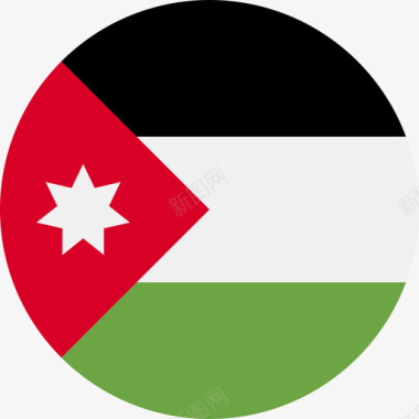 约旦国旗圆形图标图标