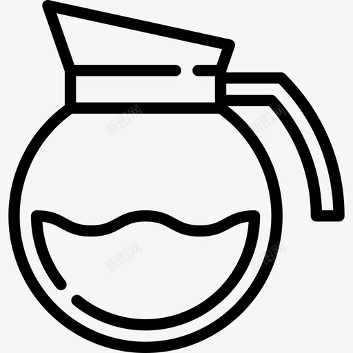 咖啡壶咖啡店直线型图标svg_新图网 https://ixintu.com 咖啡壶 咖啡店 直线型