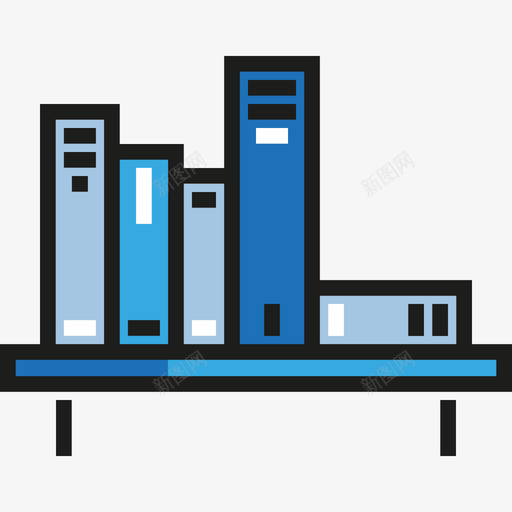 书架教育17线性颜色图标svg_新图网 https://ixintu.com 书架 教育17 线性颜色