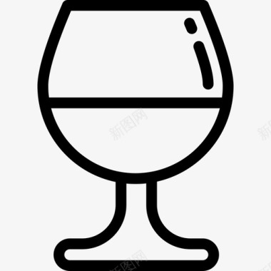 酒杯食品和餐厅直系图标图标