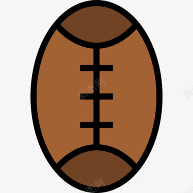 橄榄球运动10线性颜色图标图标