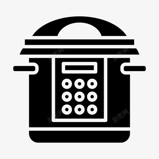 电饭煲器具装置图标svg_新图网 https://ixintu.com 器具 家用 家用设备和器具字形 电饭煲 装置