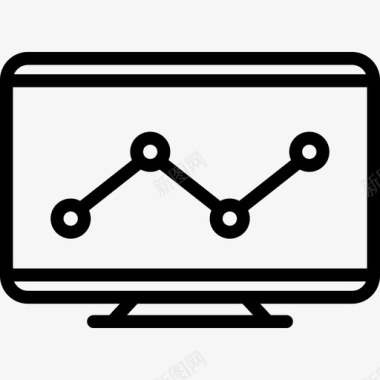 监控在线营销元素线性图标图标