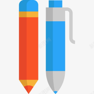 钢笔学校元素5扁平图标图标