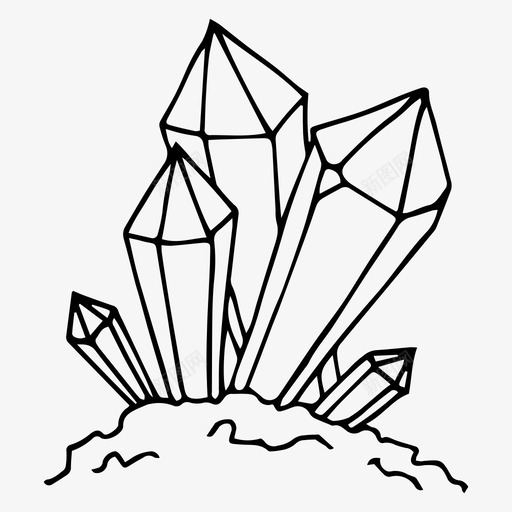 水晶宝石手工绘制图标svg_新图网 https://ixintu.com 宝石 手工绘制 水晶 自然